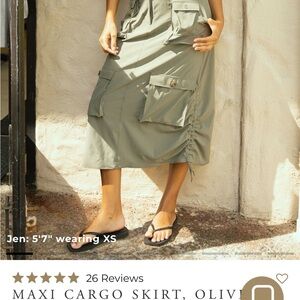 Albion Sage Green Maxi Cargo Skirt